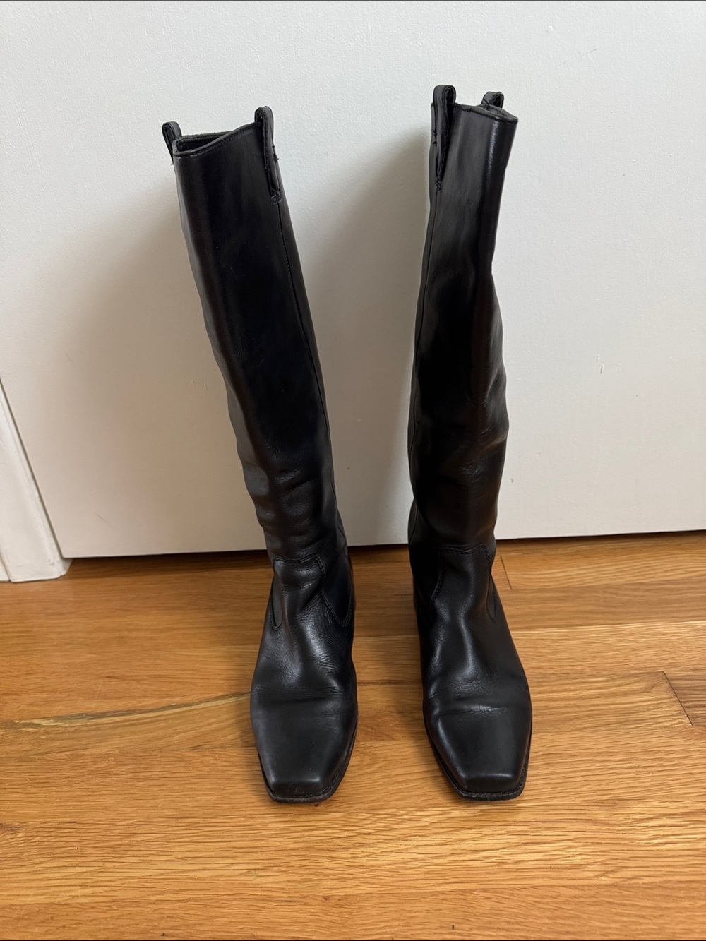 Classic Black Leather Knee-High Women’s Boots